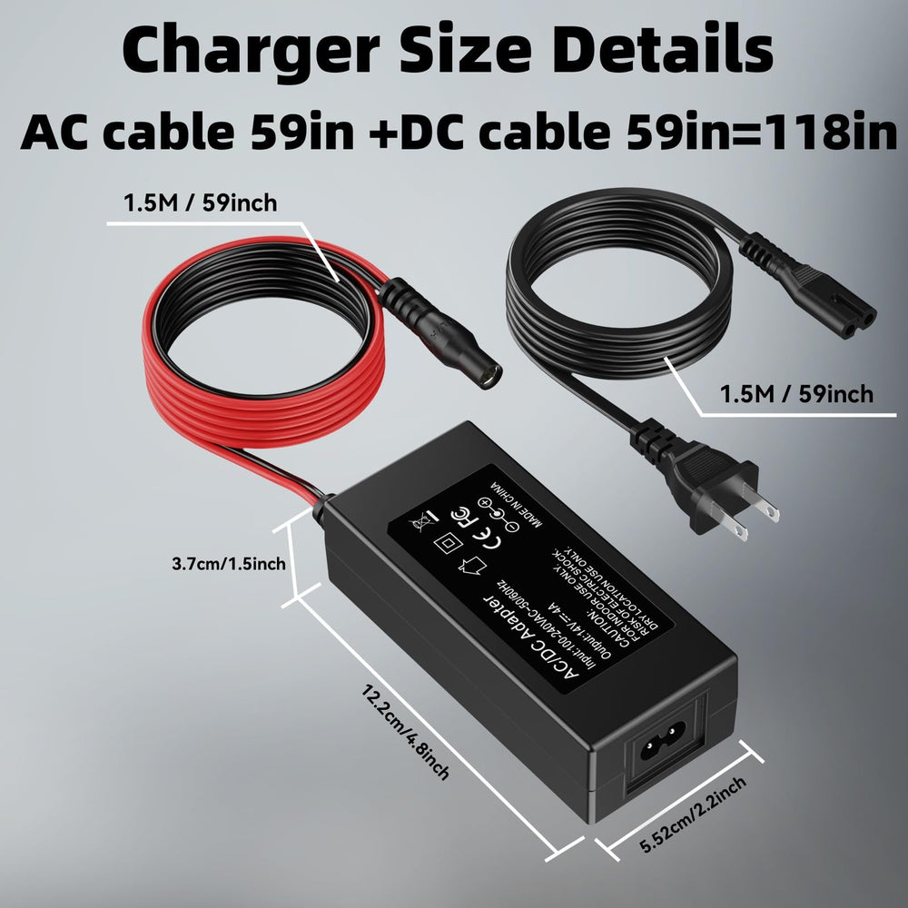 SYFLYH 14V 56W charger packaging and included cords