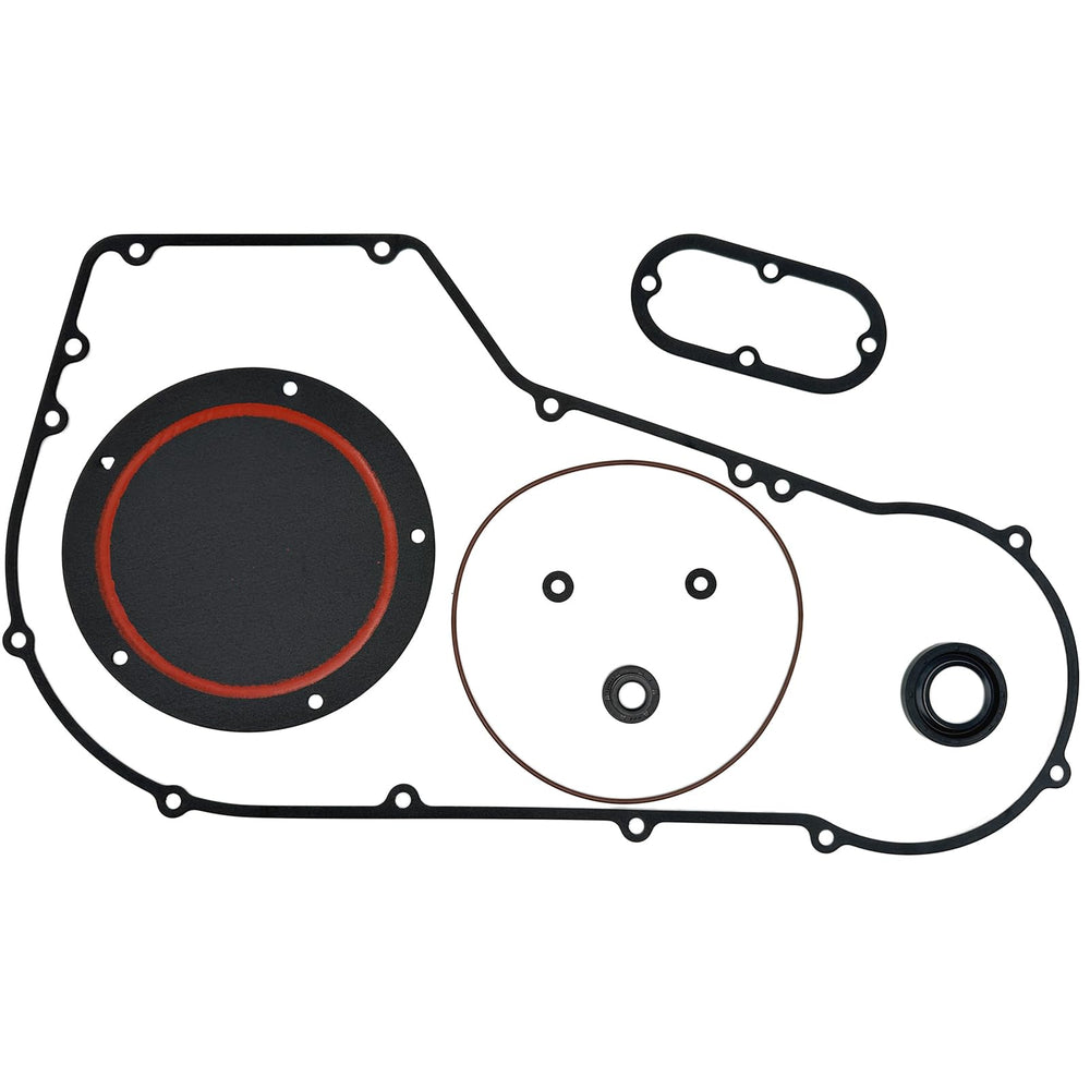 Syiono Twin Cam Softail primary cover gasket close-up, precise fit.