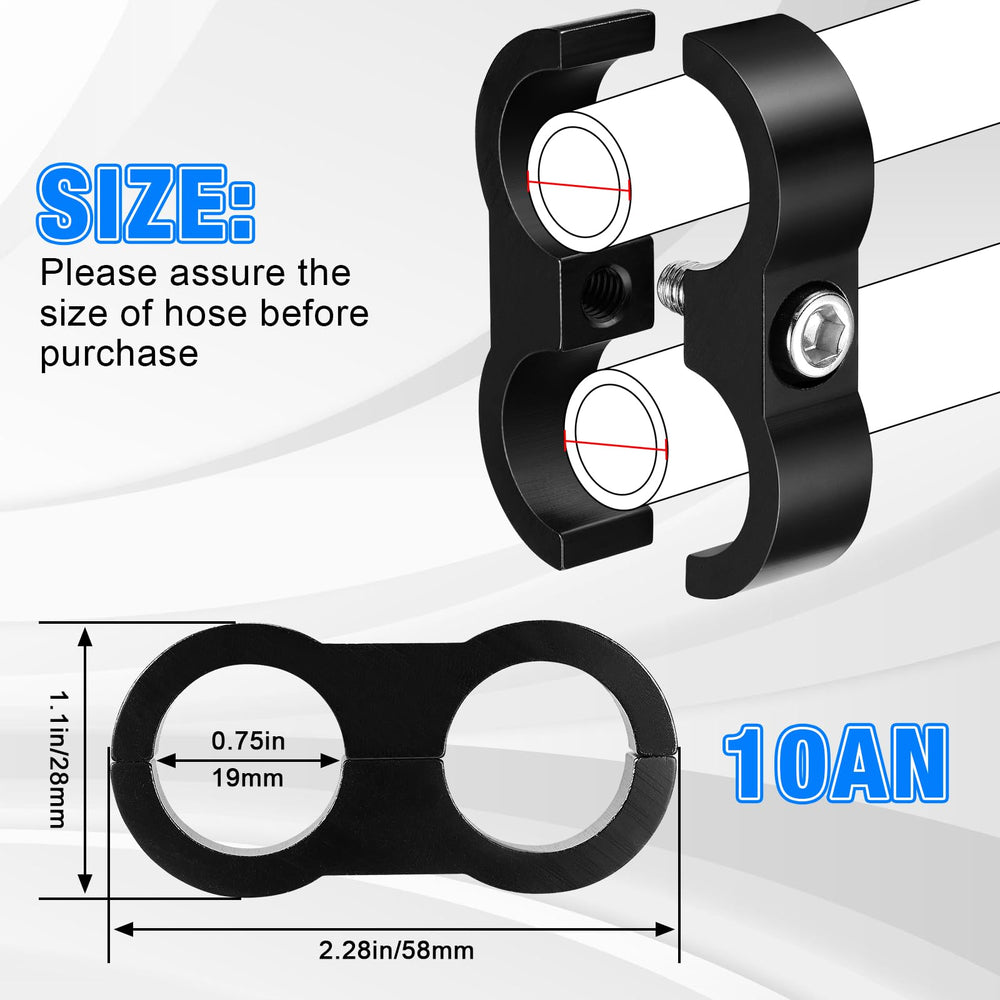 SYKRSS 10AN clamp fits fuel, oil, and brake lines in tight spaces.