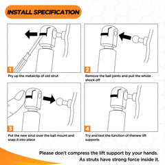 SYKRSS 4364 replacement hood lift—OE-like fit and durable seals.