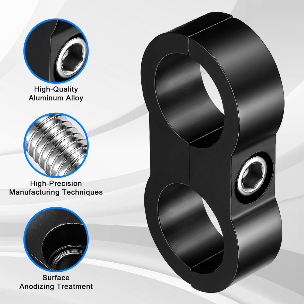 SYKRSS aluminum hose separator clamp close-up shows sturdy, durable construction.