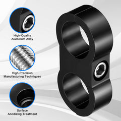 SYKRSS aluminum hose separator clamp close-up shows sturdy, durable construction.