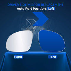 SYKRSS convex mirror glass for left door enhances wide-angle rear awareness.