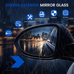 SYKRSS OEM-design direct-fit left mirror glass for easy installation.