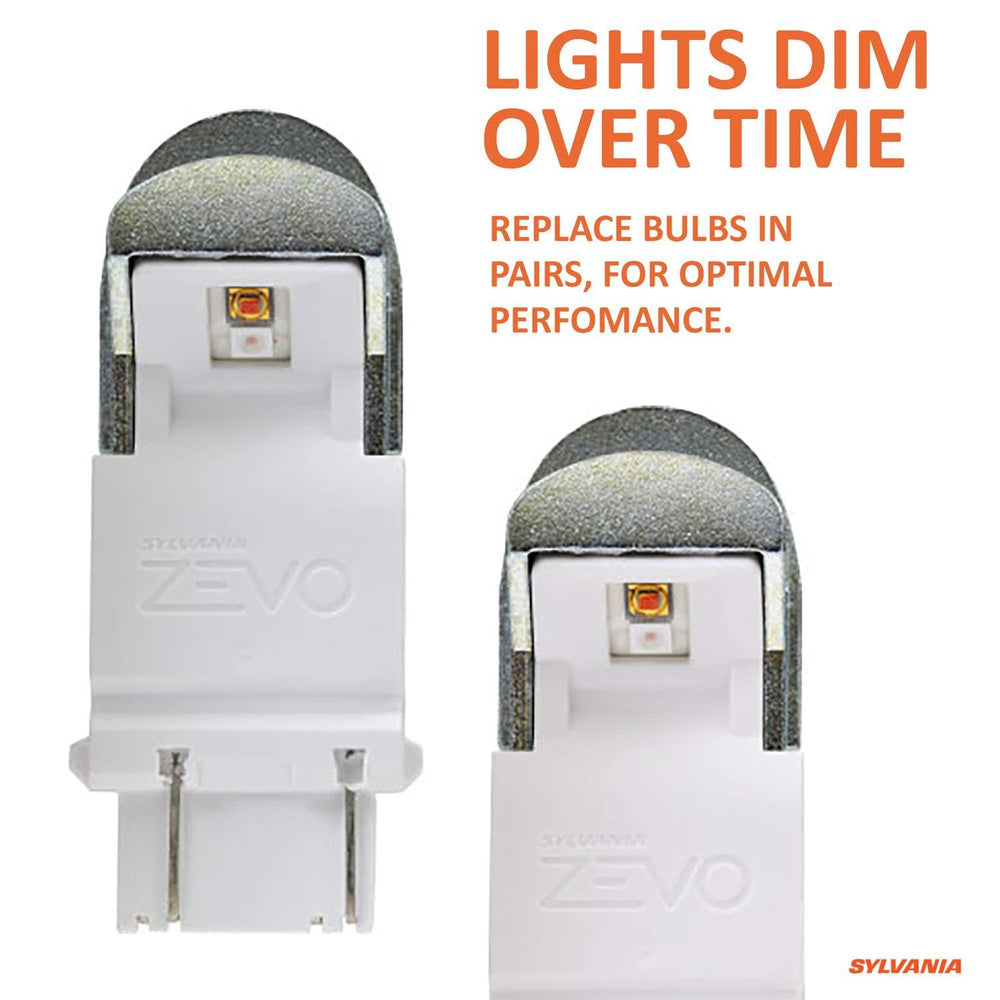 SYLVANIA 3157 ZEVO amber bulb for turn signals delivers instant brightness.