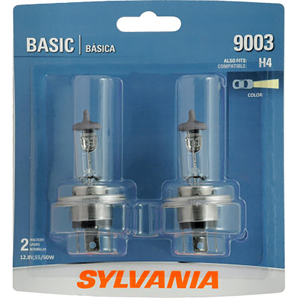Sylvania 9003 Basic headlight bulb front view for direct replacement.