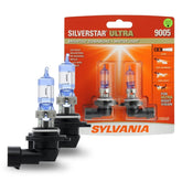 SYLVANIA 9005 SilverStar Ultra front view bulbs illuminate road with brighter, whiter light for safer night driving.