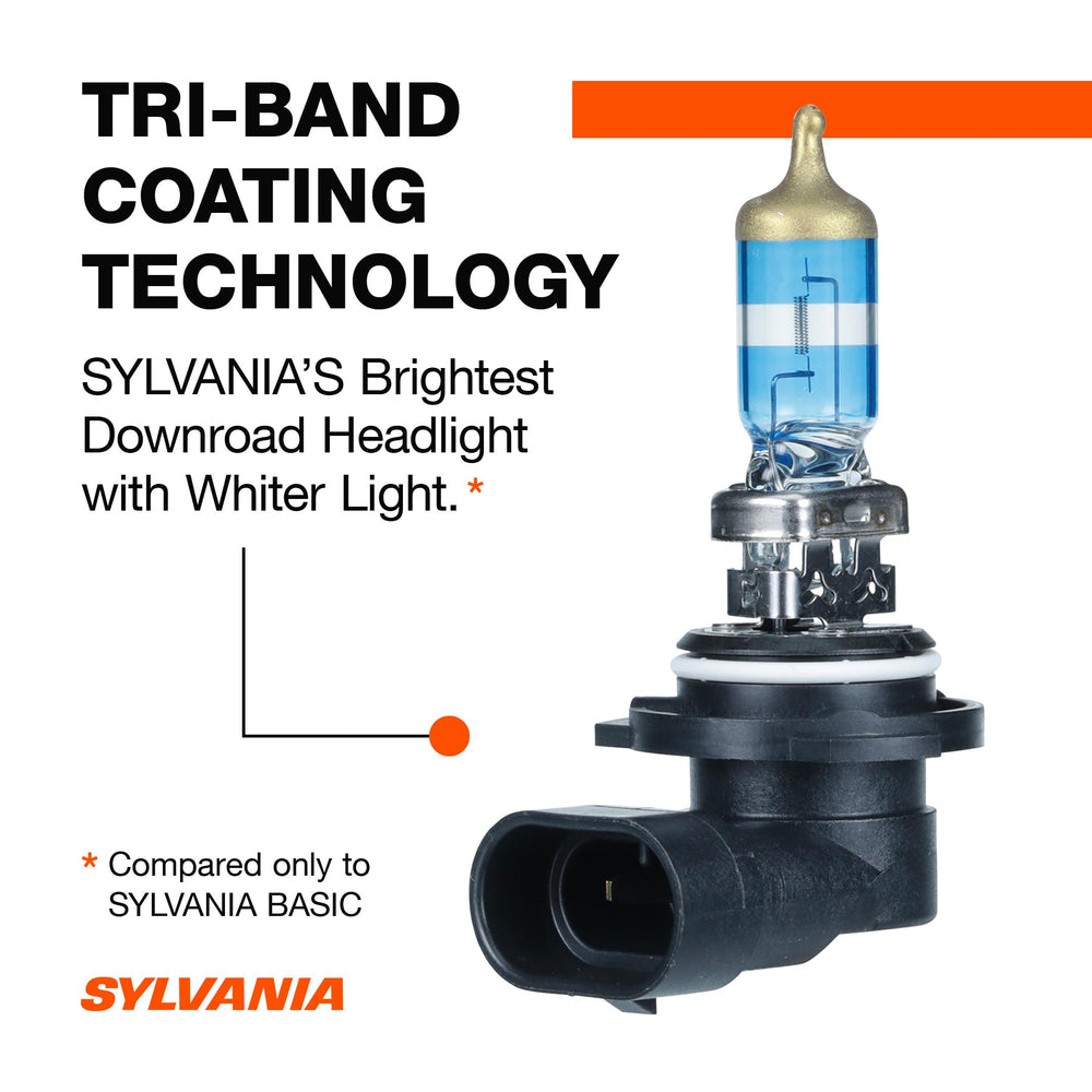 SYLVANIA 9006 SilverStar Ultra close-up of filament and glass.