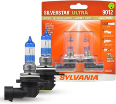 SYLVANIA 9012 SilverStar Ultra front view with bright whiter light for safer night driving
