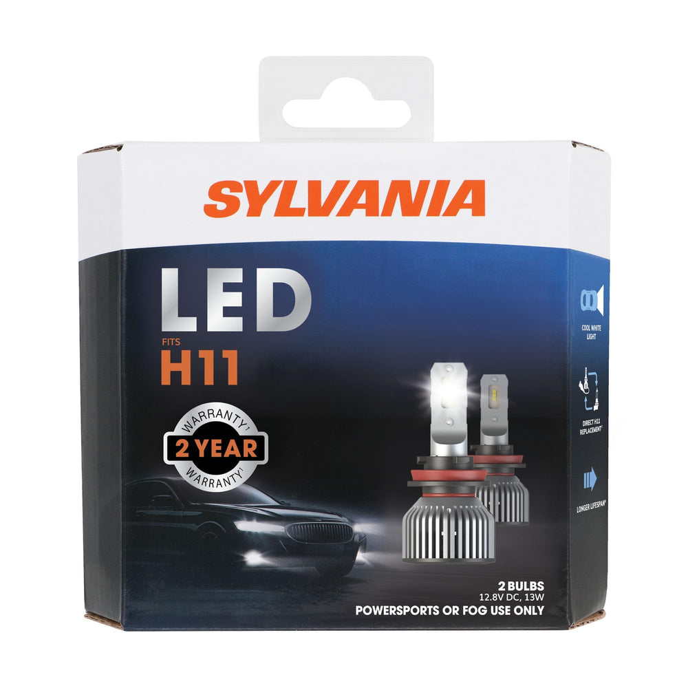 SYLVANIA H11 LED fog light assembly improves forward visibility for upgrading