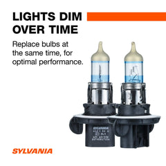 Sylvania H13 SilverStar Ultra road-contrast detail highlights whiter illumination.