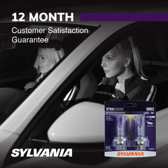 Sylvania XtraVision night-road scene illustrating improved nighttime visibility