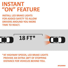 Instant brightness improves visibility and reaction time on the road