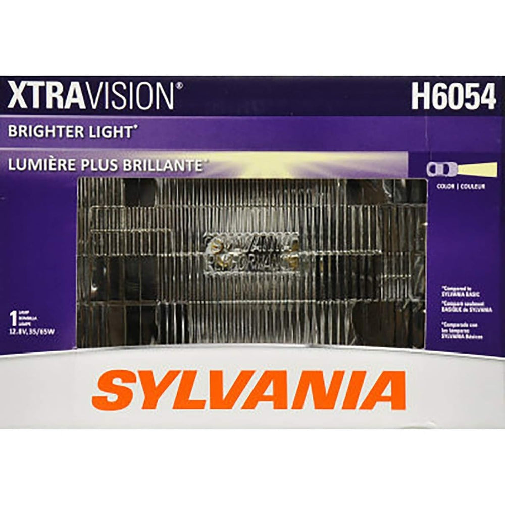 SYLVANIA H6054 XtraVision headlight front view shows brighter downroad illumination