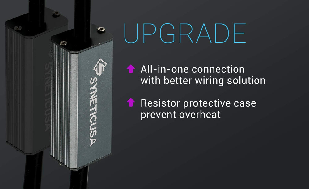 Syneticusa 7443 LEDs are noticeably brighter than standard halogen bulbs for better visibility.