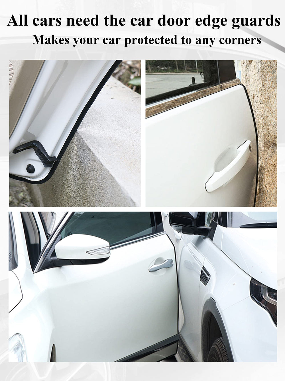 SYOAUTO textured white trim blends with any car color for subtle protection.