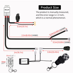 Szdystar remote wiring kit close-up highlights durable 14AWG copper core.