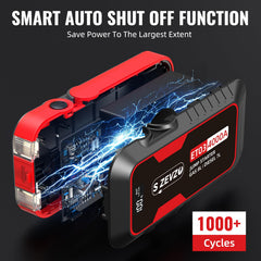 S ZEVZO ET03 jump starter in use powering a vehicle and charging a device