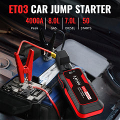 S ZEVZO ET03 jump starter rear view highlighting portable design