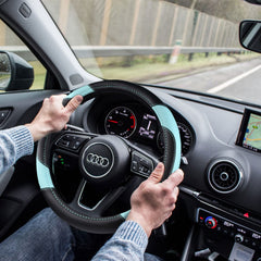 szttswamp steering wheel cover blue contrast stitching enhances interior style