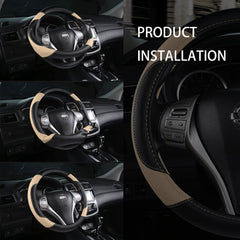szttswamp leather steering wheel cover easy installation guide readable.