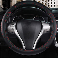szttswamp leather steering wheel cover easy installation demonstration for quick upgrade.