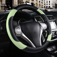 szttswamp leather steering wheel cover with non-slip grip for better control