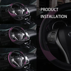 szttswamp leather steering wheel cover protects wheel surface from wear.