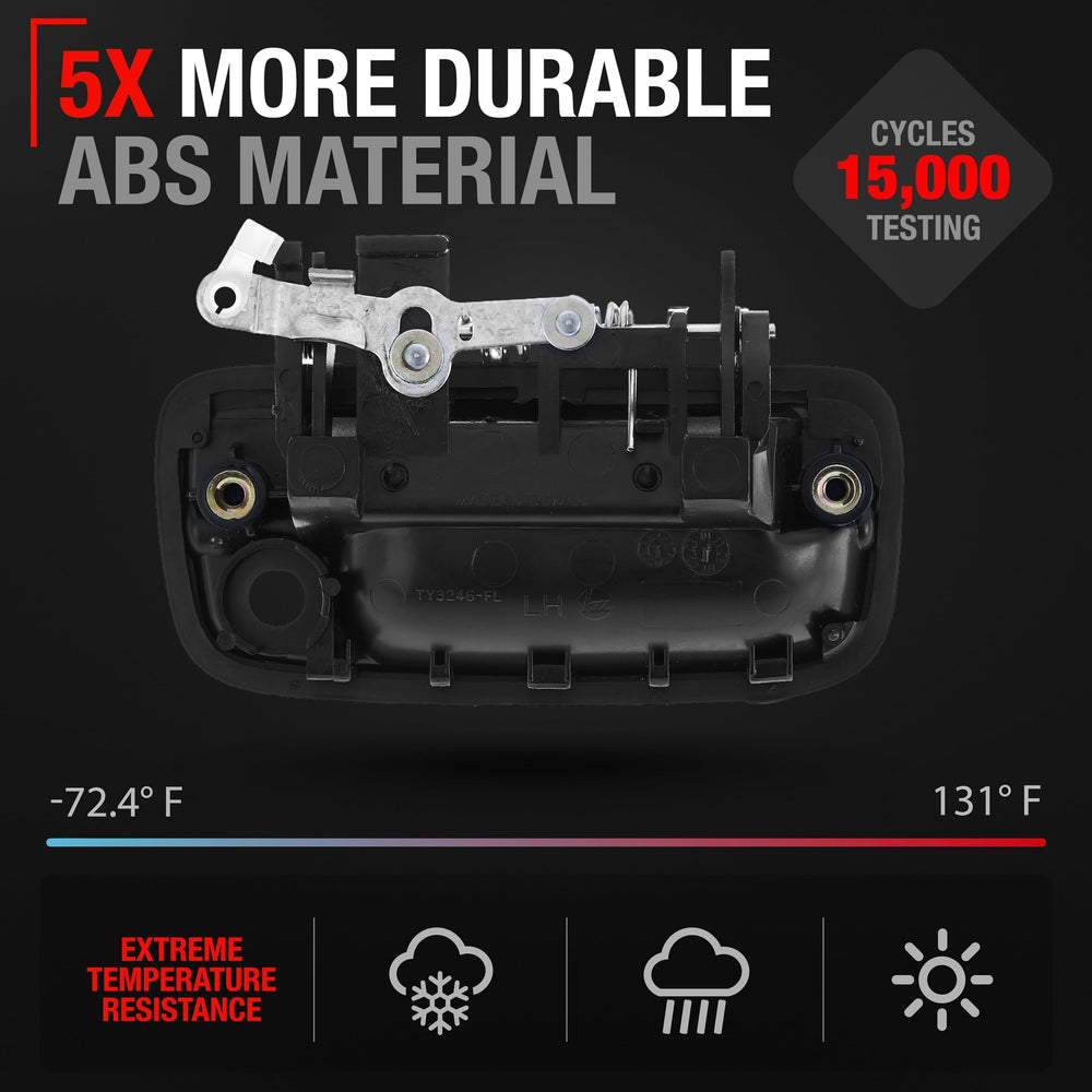 T1A door handle in smooth black plastic highlights reliable OEM replacement for daily use.