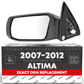 T1A driver side mirror for 2007-2012 Altima, front-left view for safer lane changes