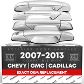 T1A exterior door handle front chrome finish for Chevy and GMC trucks, durable OEM-style replacement.
