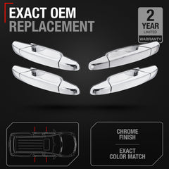 T1A exterior door handle rear chrome finish for Chevy and GMC trucks, seamless replacement.