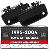 T1A exterior front door handle set in textured black for Tacoma, OEM-style replacement.
