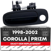 T1A exterior front driver door handle in textured black for OEM-style fit.