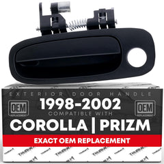 T1A exterior front driver door handle in textured black for OEM-style fit.