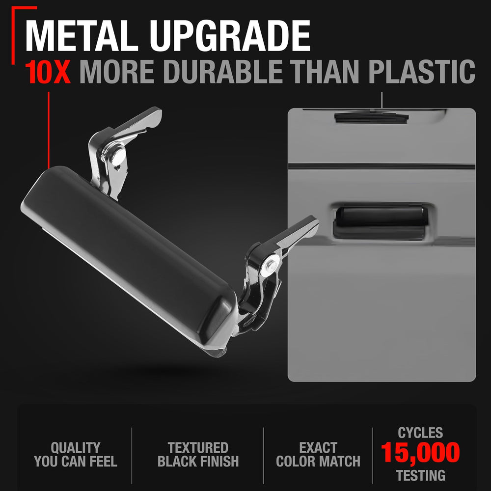 T1A Ford Ranger tailgate handle with textured metal finish.