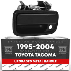 T1A front driver door handle in textured black for OEM fit.