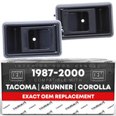 T1A interior front door handle gray close-up, OEM-like finish for smooth operation.