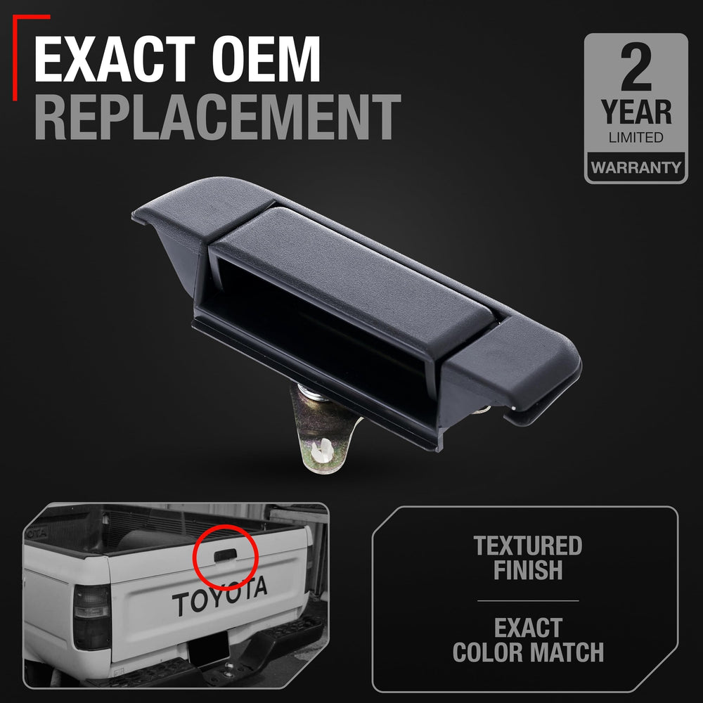 T1A tail gate handle assembly overall view for Toyota Pickup, compatible for installation.