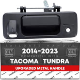 T1A tailgate handle with camera hole for Tacoma/Tundra, easy OEM-style replacement.