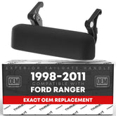 T1A Tailgate Handle for Ford Ranger in textured black, durable exterior for everyday use.