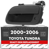 T1A tailgate handle with keyhole in textured black for 2000-2006 Toyota Tundra, DIY replacement.