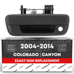 T1A tailgate handle with keyhole in textured black finish for durable use