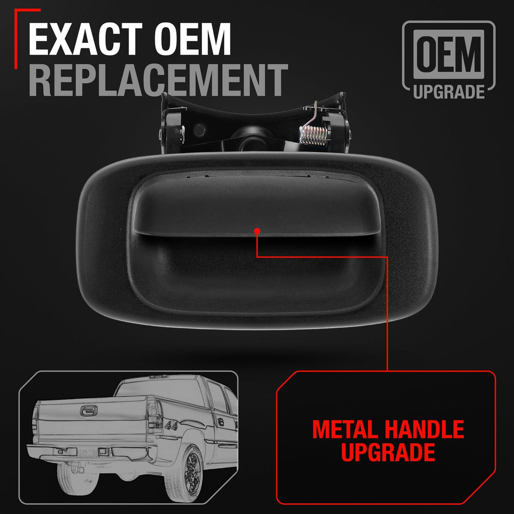 T1A tailgate handle latch bezel side profile highlighting durable housing for long-term use