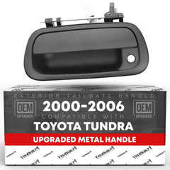 T1A tailgate handle latch with upgraded metal finish for Toyota Tundra.