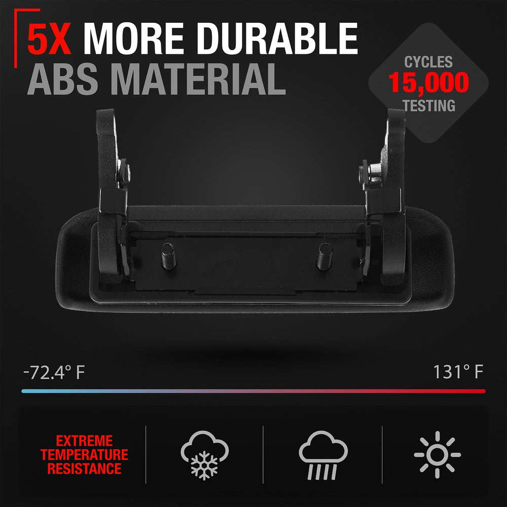 T1A Tailgate Handle close-up showing textured plastic finish and rugged durability.