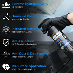 TABOUNTS quick-effect coating being sprayed for a smooth, streak-free finish.