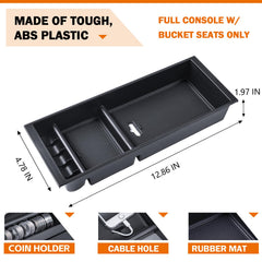 TACOBRO center console organizer with rubber cushion pad to reduce movement