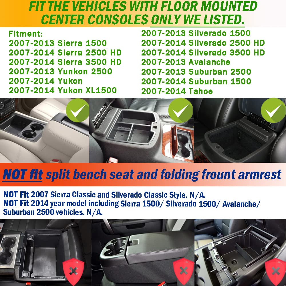 TACOBRO center-console organizer tray side view highlighting compact storage