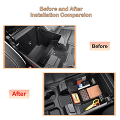 TACOBRO tray preserves privacy under the console when removed for access.